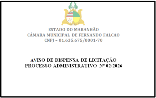 Aviso de Dispensa de Licitação - Processo Administrativo Nº 02/2026