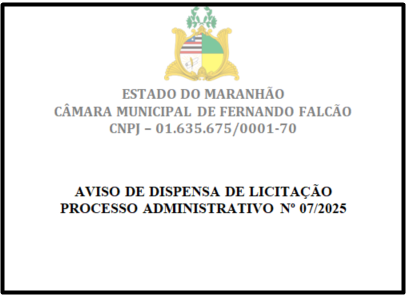 Aviso de Dispensa de Licitação - Processo Administrativo Nº 07/2025