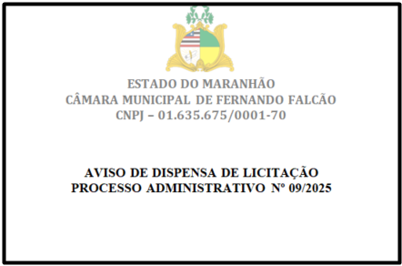 Aviso de Dispensa de Licitação - Processo Administrativo Nº 09/2025.
