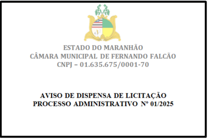Aviso de Dispensa de Licitação - Processo Administrativo nº 01/2025