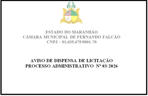 Aviso de Dispensa de Licitação - Processo Administrativo Nº 03/2026